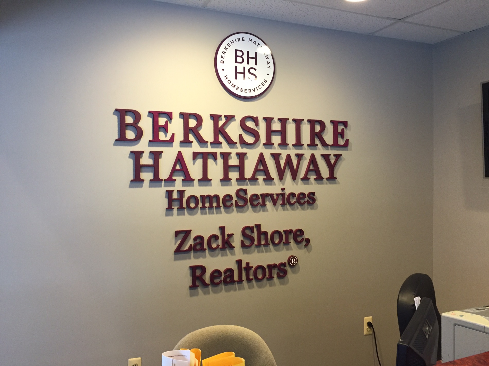 Typestries Branding Marketing Wraps Signs Events Reception Desk Logo Berkshire Hathaway